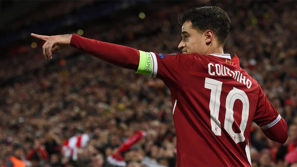 Philippe Coutinho, jugador del Liverpool, apunta al Barça