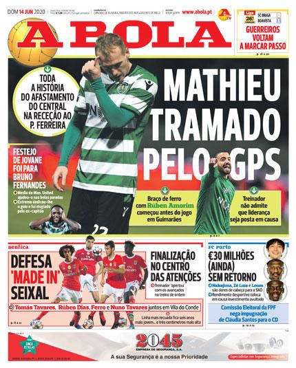 Portada A BOLA domingo 14 junio 2020