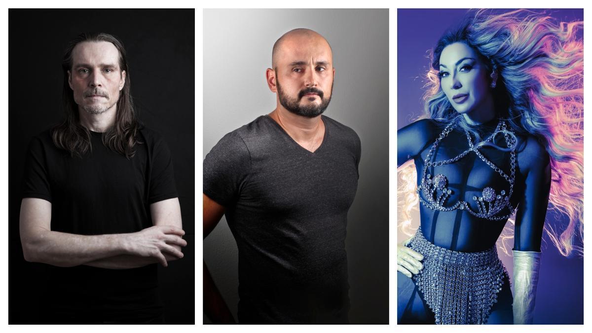 D'esquerra a dreta, Robert Leiner, Basil O'Glue i Rebeka Brown.