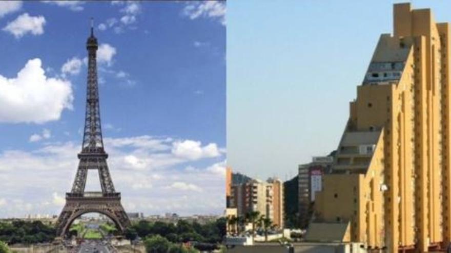 La torre Eiffel vs la Pirámide de Alicante, un tuit que se hace viral