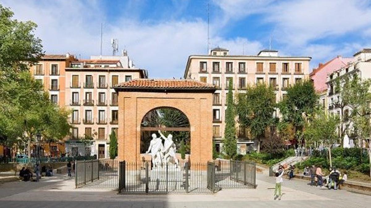 La Plaza Dos de Mayo, en el barrio de Malasaña (Madrid).