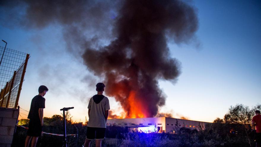 Un incendio devasta la aceitunera de Montehermoso