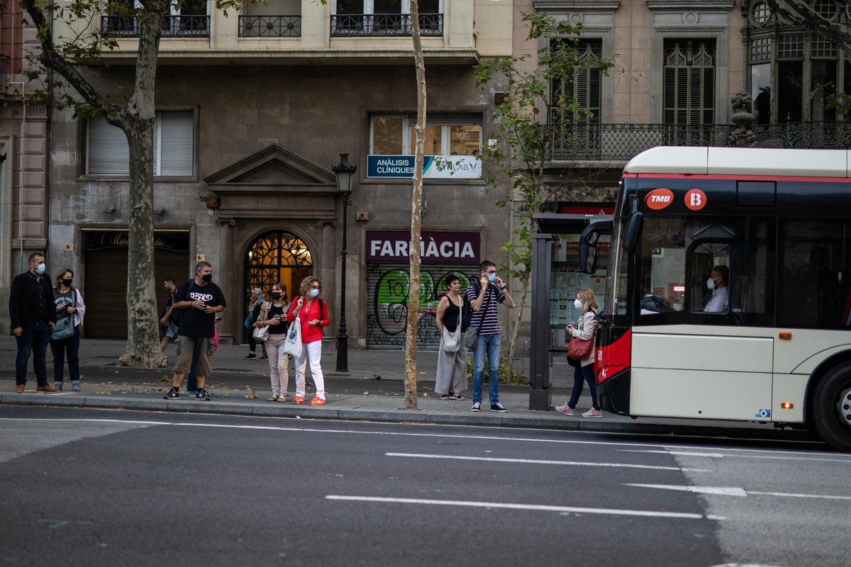 Primer día de huelga de autobuses en Barcelona