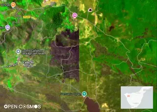 Un satélite de una empresa del Parque Científico y Tecnológico de Tenerife capta en tiempo real el incendio de El Tanque