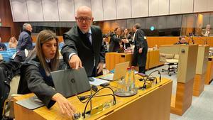 El abogado de Carles Puigdemont, Gonzalo Boye, en la vista en Luxemburgo.