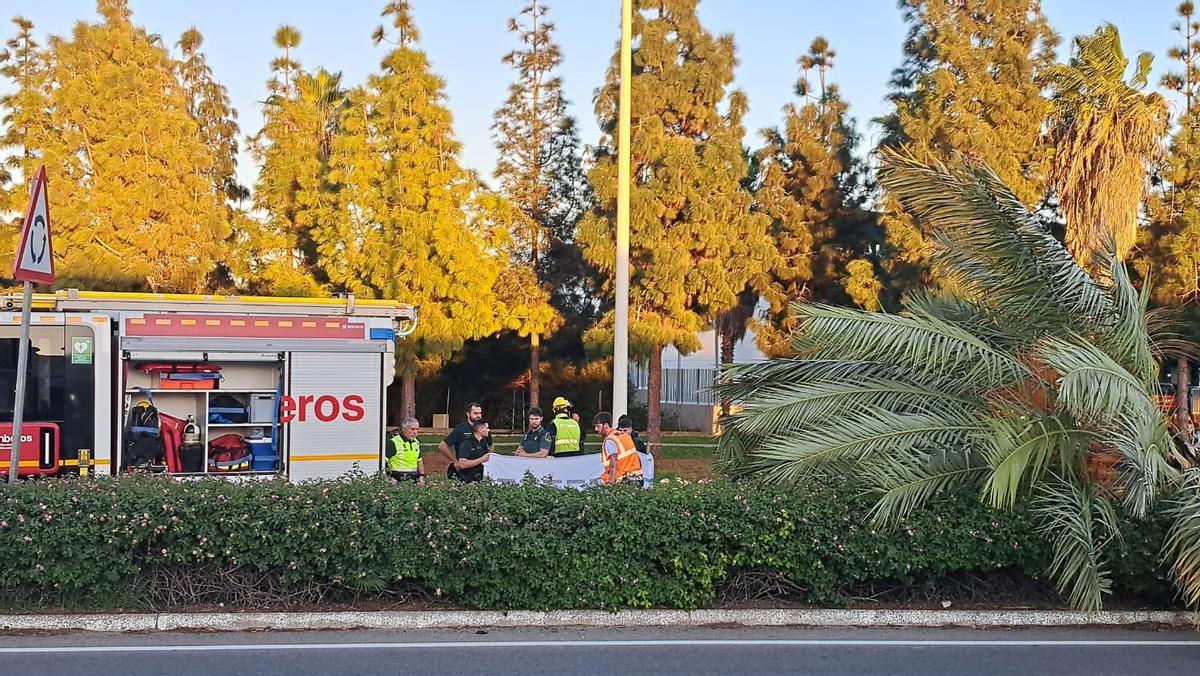 Servicios sanitarios, Guardia Civil y Bomberos asisten al accidentado