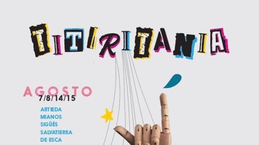 Cartel de Titiritania, el festival de títeres de la Comarca de la Jacetania en la Alta Zaragoza