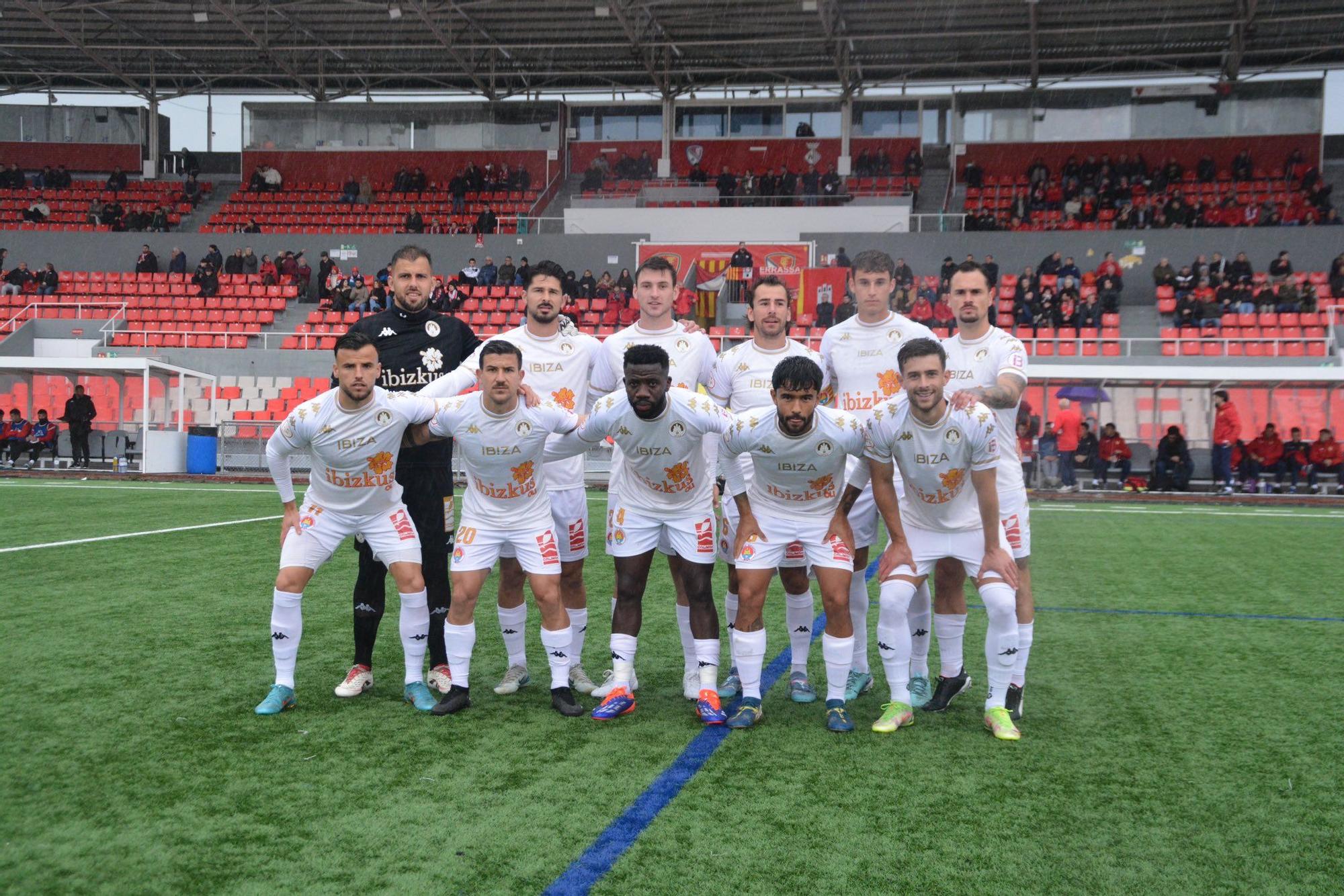 El once inicial de la SD Ibiza contra el Terrassa FC
