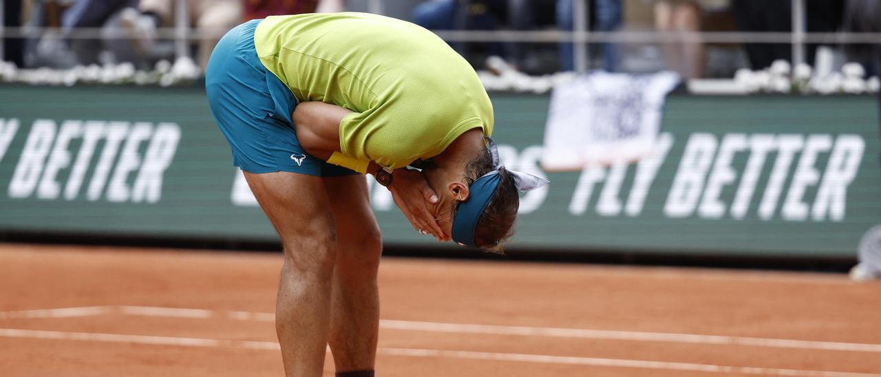 Rafa Nadal celebra su victoria ante Casper Ruud.