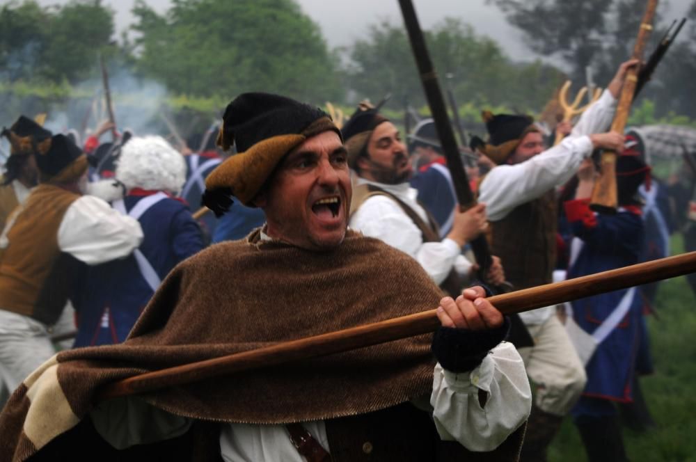 La lluvia no amilanó a los combatientes valgueses, que avasallaron a las tropas francesas hasta su rendición.