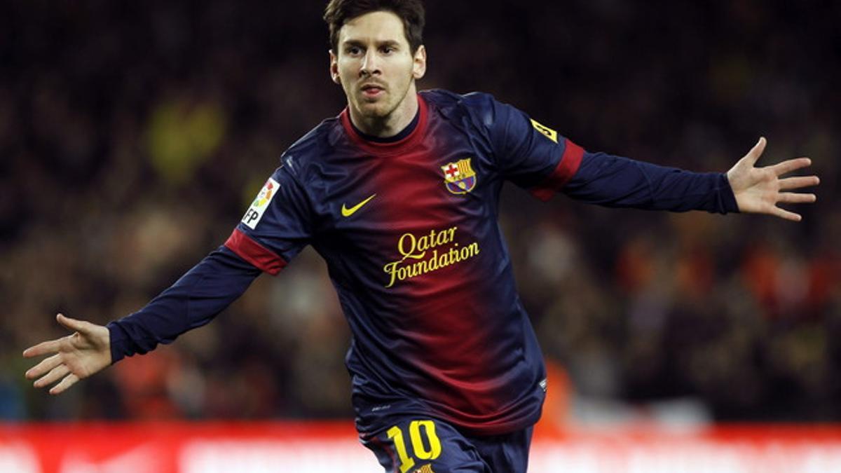 Messi celebra el tercer gol de su equipo ante el Atlético de Madrid, el pasado fin de semana.