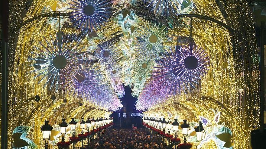 Luces de Navidad en la calle Larios.