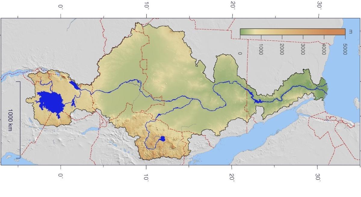 Mapa del río Nilo