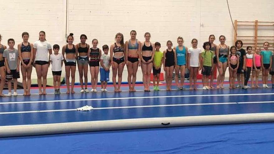 Los representantes del Tempo que participarán en el Campeonato de España de gimnasia artística.