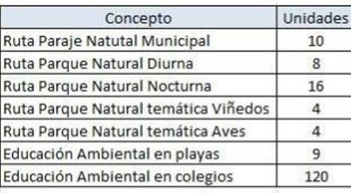 Programación anual del nuevo servicio