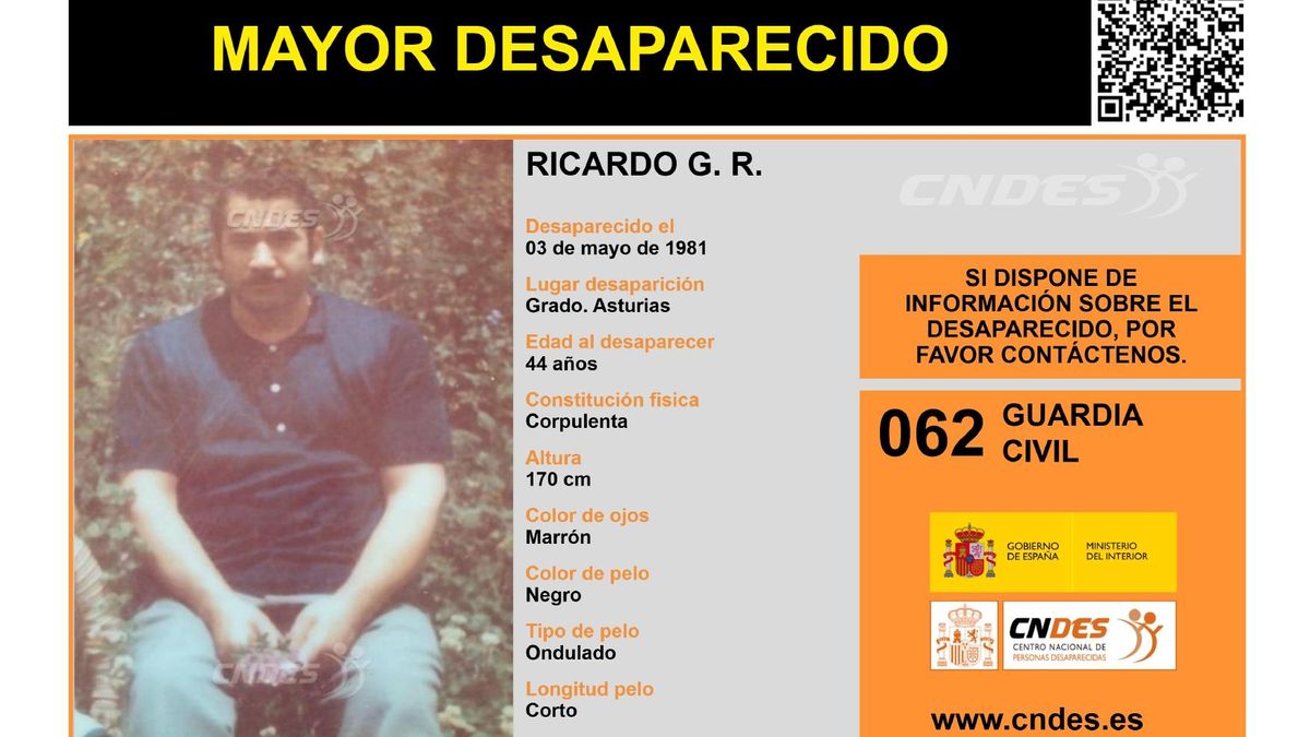 Cartel de la búsqueda de Ricardo García.