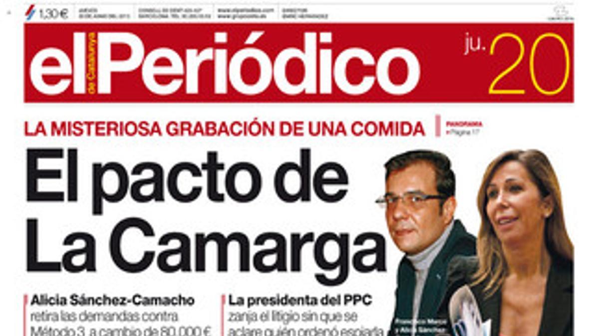 La portada de EL PERIÓDICO (20-6-2013).