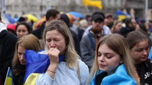 Manifestación por el segundo aniversario de la invasión rusa de Ucrania, en Belgrado, Serbia