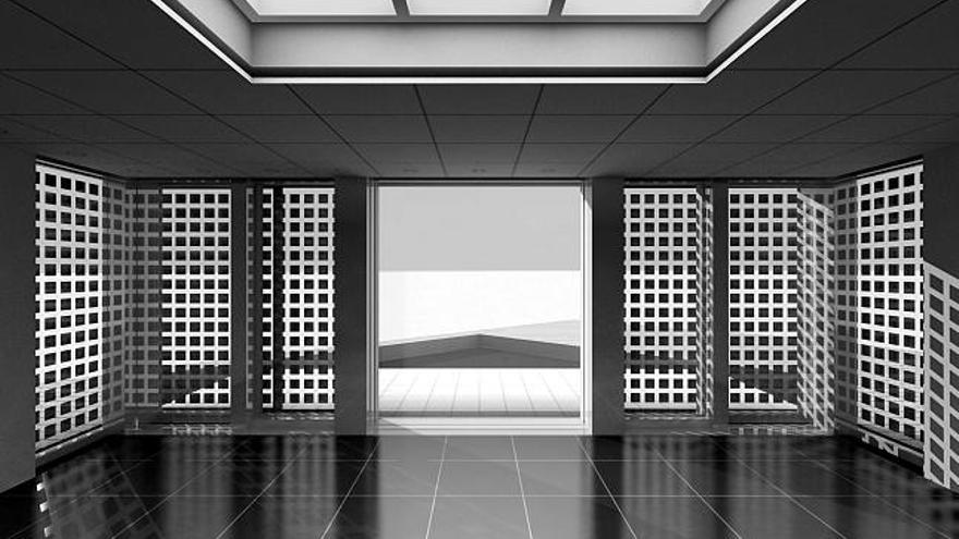 Imagen del prototipo "The B&W House" hoy, 16 de enero de 2009, un diseño de casa solar que presentó el equipo español que participará en el Solar Decathlon 2009 en Nueva York (EEUU) y con el que esperan ganar el concurso de viviendas de máxima eficiencia energética organizado por Estados Unidos.
