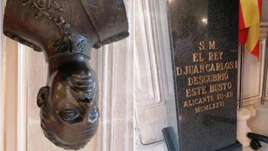 EU publica una foto del busto del Rey emérito boca abajo