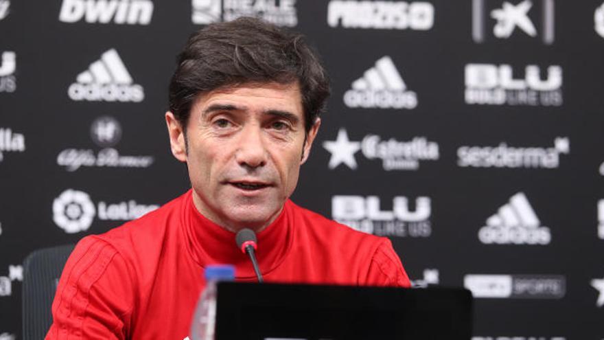 Marcelino García Toral, en la sala de prensa de la ciudad deportiva.