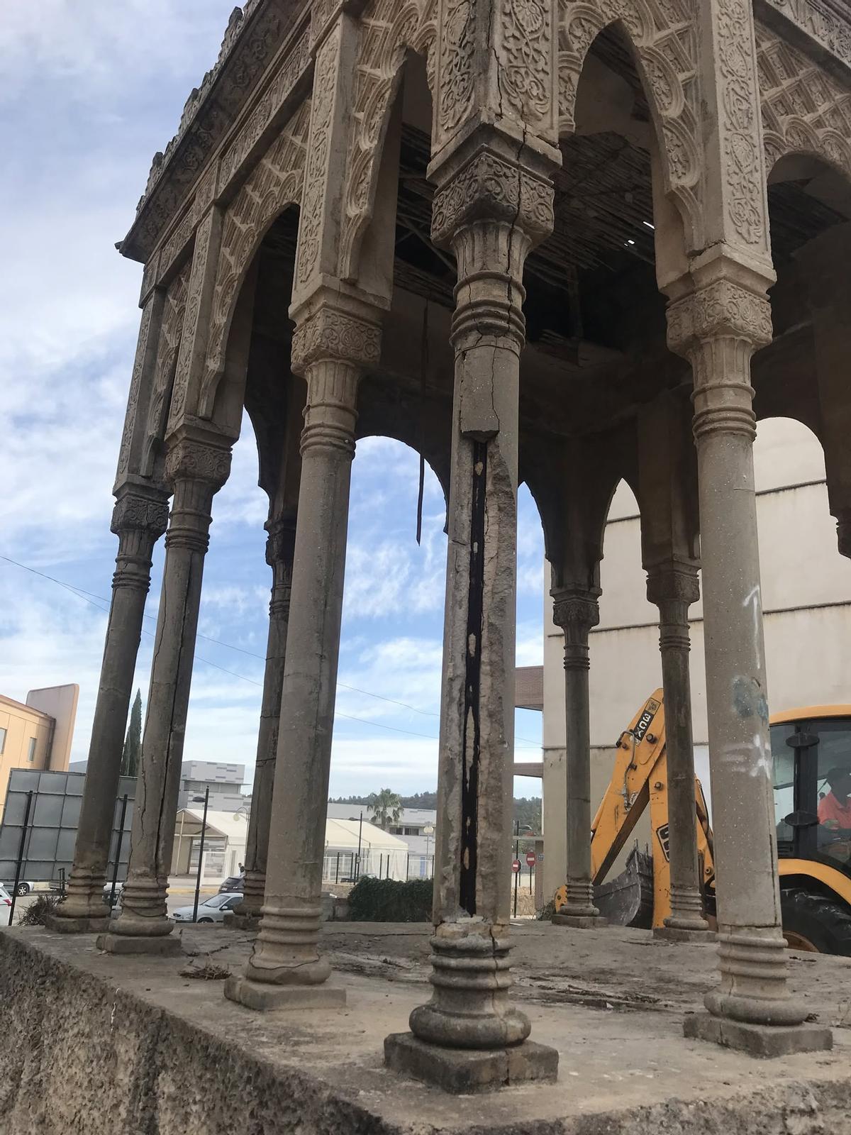 Aspecto que presentaba el Templet, ubicado en la parcela donde se ha construido el parking.