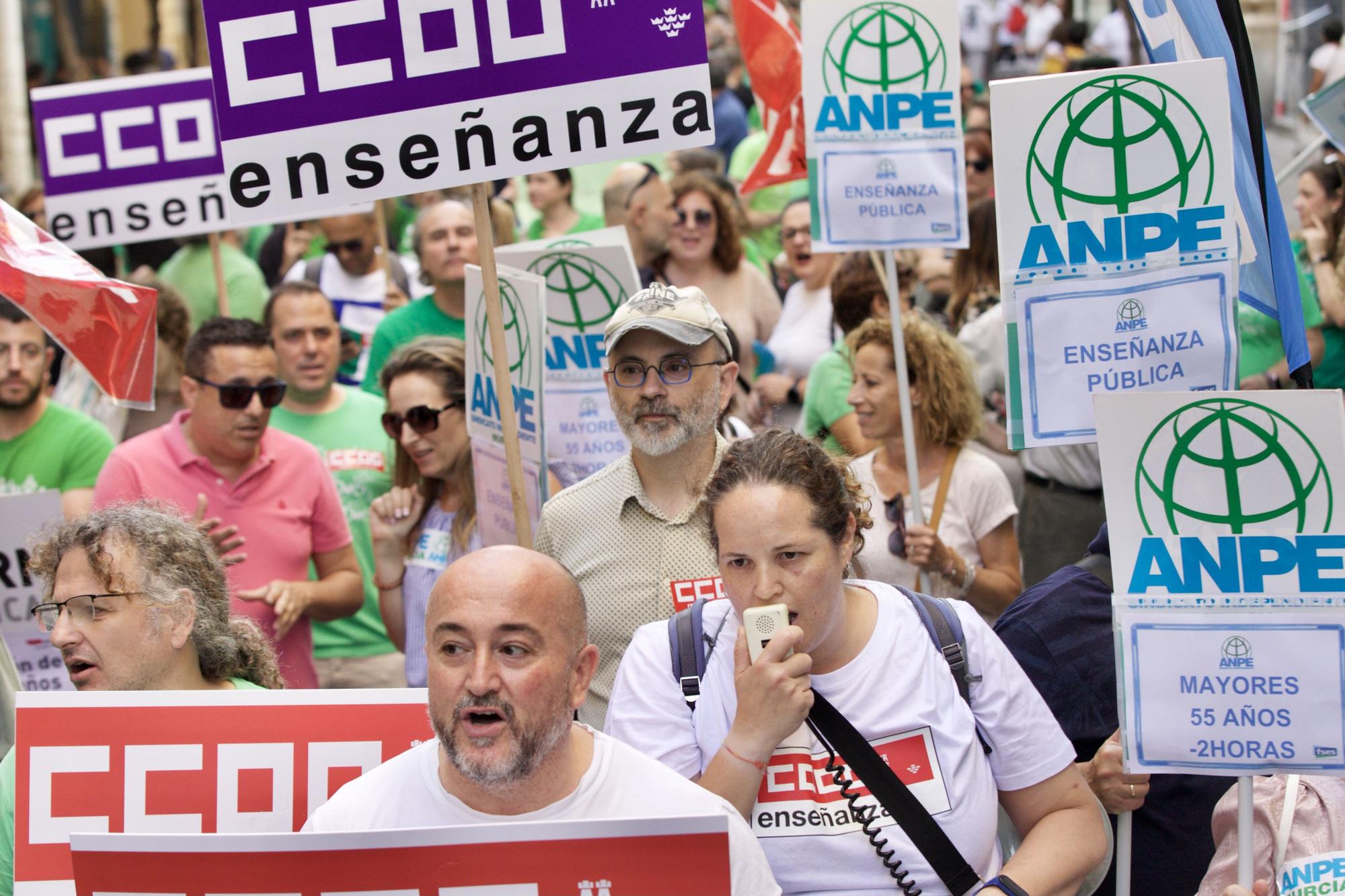 Manifestación en defensa de la educación pública en Murcia