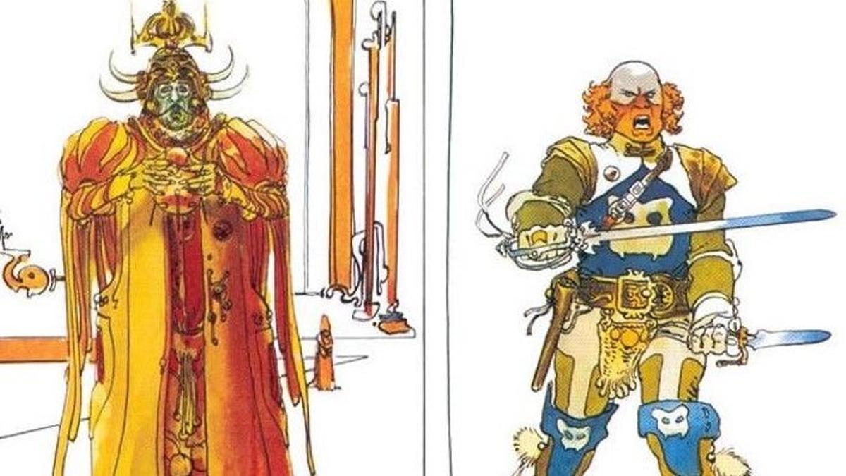 Dibujos de Moebius del Emperador y del Conde Fenring para el proyecto fallido de 'Dune' de Jodorowsky.