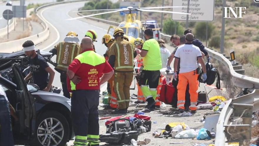 Tres fallecidos y tres heridos tras un grave accidente múltiple en Alicante