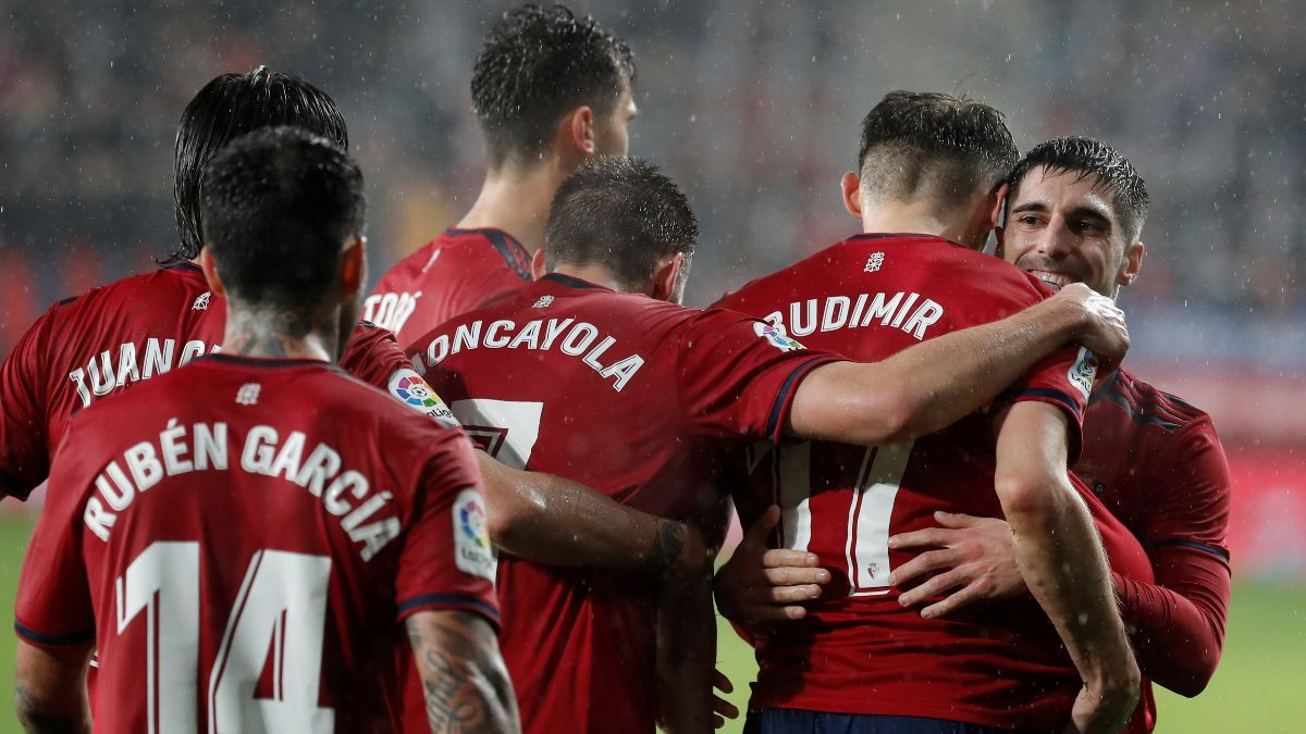 Osasuna, celebrando un tanto