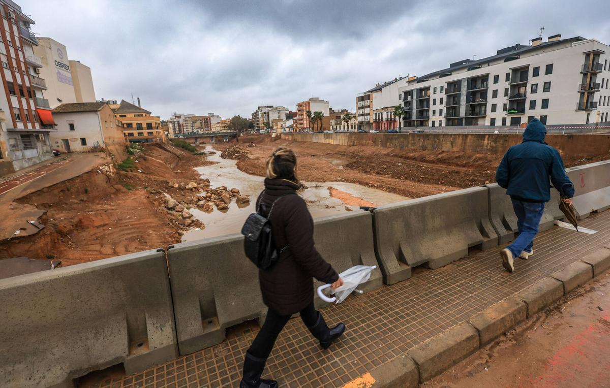 Paiporta VLC Comunitat Valenciana estado del Barranco del Poyo que baja con más agua tras el episodio de lluvias continuadas que está se está viviendo esta semana
