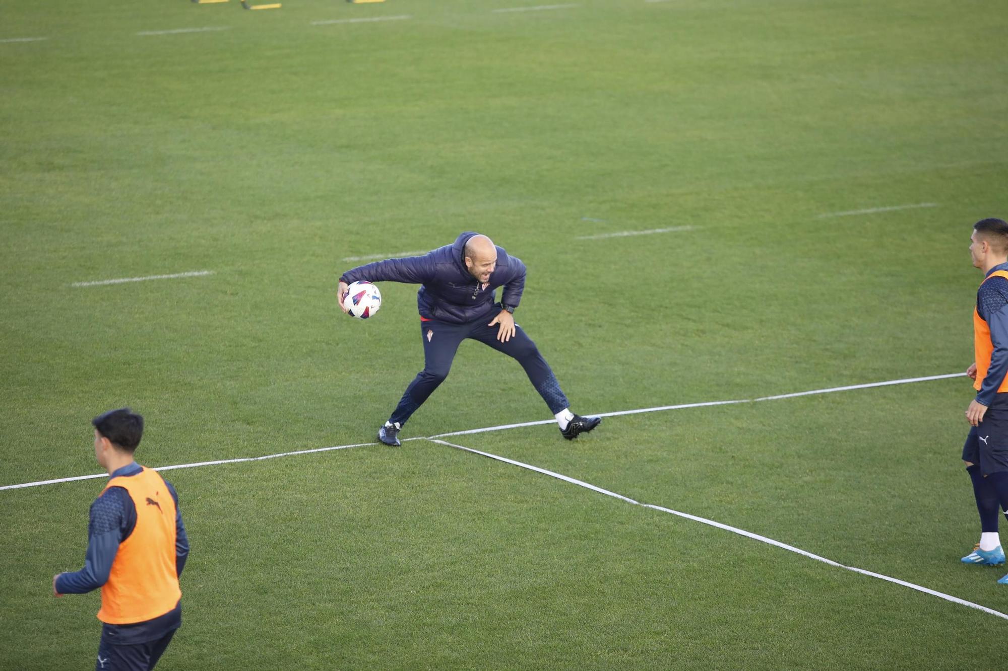 El Sporting vuelve a entrenar después de la victoria en Villareal (en imágenes)