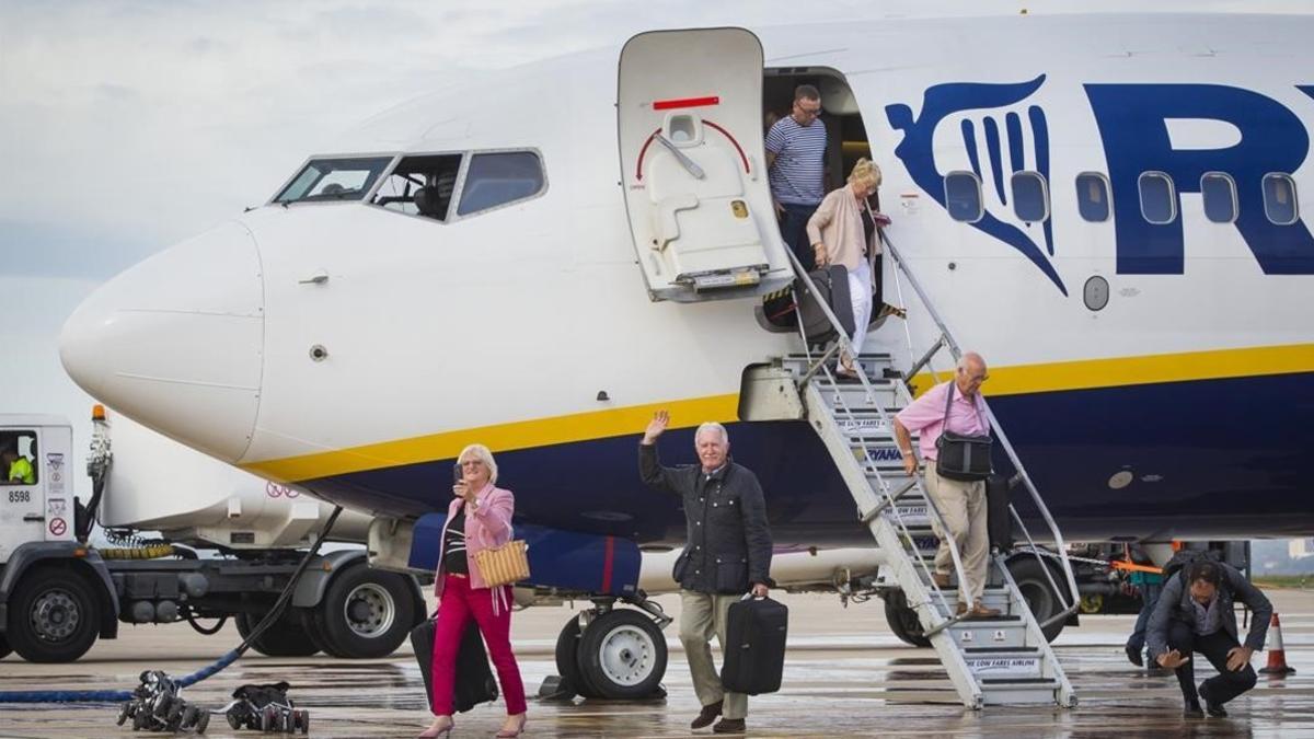 Primer vuelo regular de Ryanair a Castellón, en septiembre del 2015.