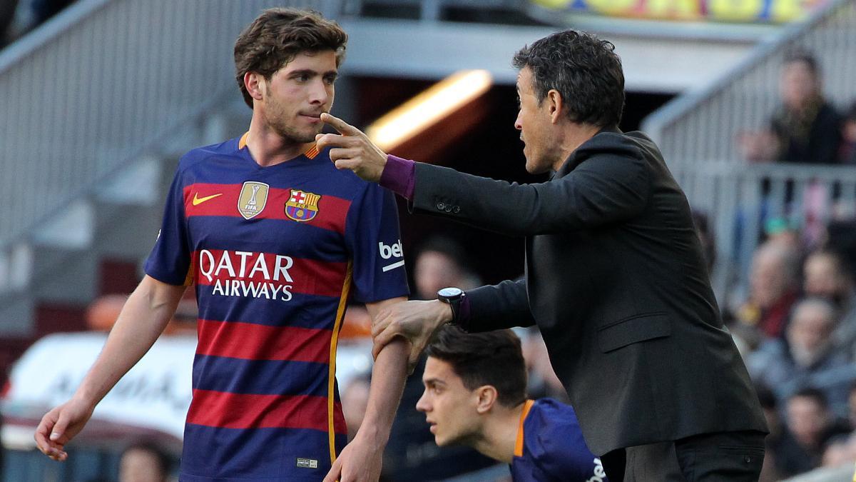 Sergi Roberto y Luis Enrique