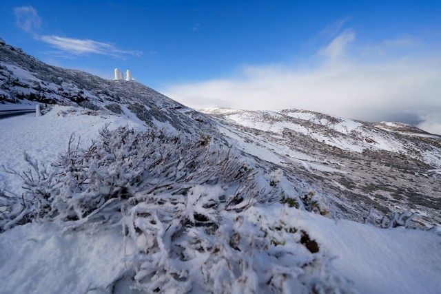 Primera nevada del año 2022 en el Teide