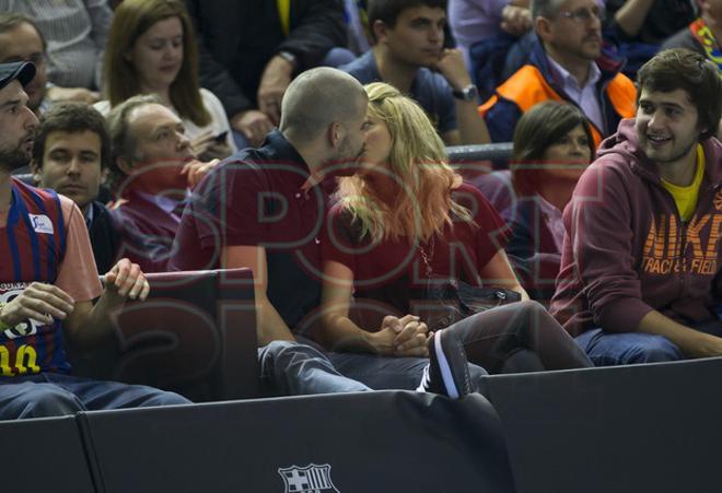 Shakira y Piqué, en el Palau Blaugrana