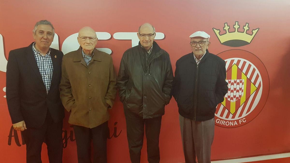 Jaume Ribera, a la dreta de tot, al costat dels seus germans Josep i Enric, i d'Albert Mateos