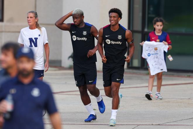 Así ha sido el entrenamiento del Barça en la Base Naval de la Marina de Annapolis para preparar el clásico