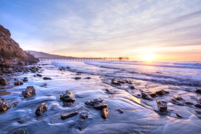 Atardecer en la costa sur de California