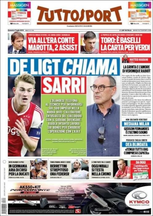 Portada TUTTOSPORT domingo 7 julio 2019