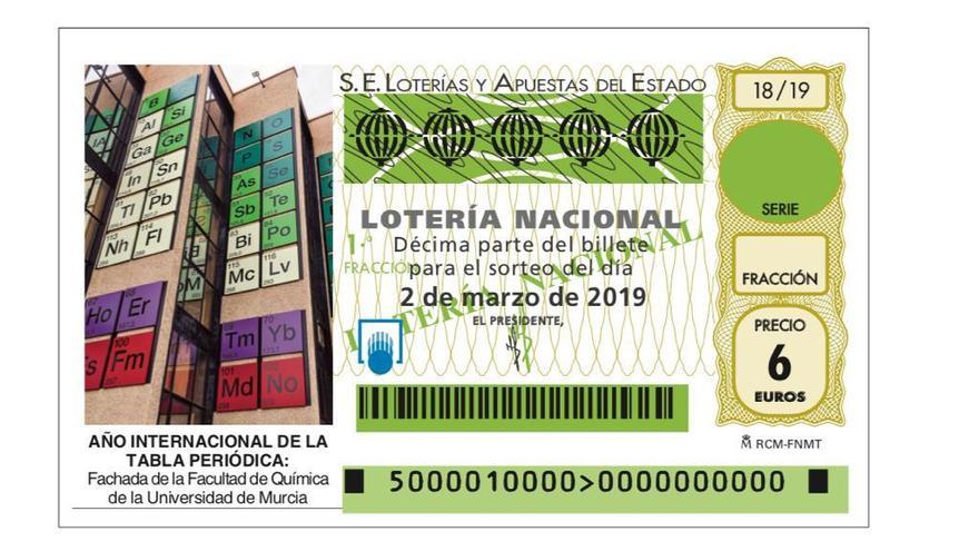 La tabla periódica de Química protagoniza un décimo de la Lotería Nacional