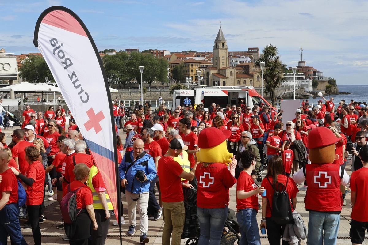 La tercera Marcha Solidaria de la Cruz Roja de Gijón, en imágenes