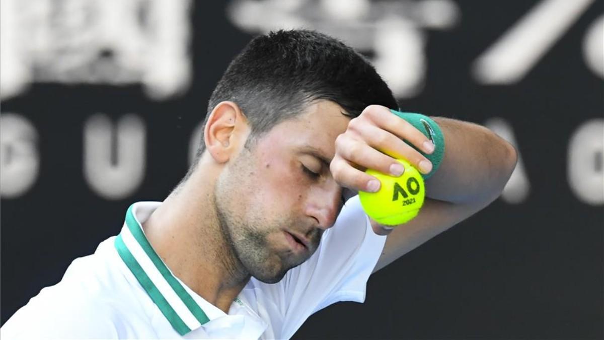 Djoković, durante el partido del Open ante Frances Tiafoe