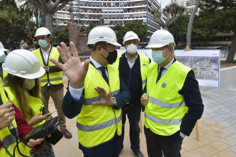 Obras de la peatonalización de la Plaza de España