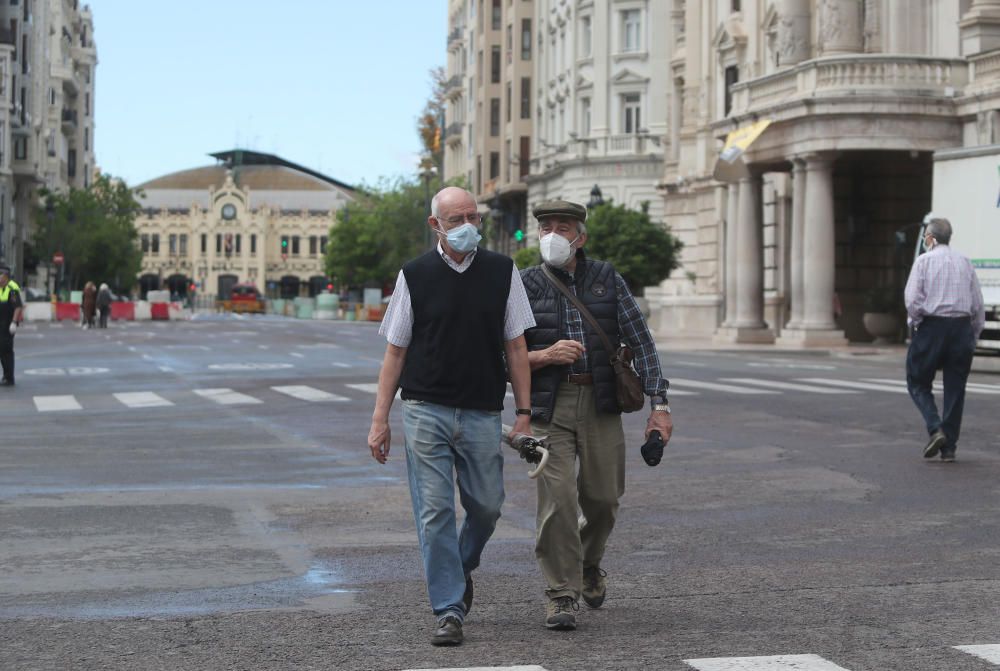 Primer fin de semana desde la peatonalización completa de la Plaza del Ayuntamiento.