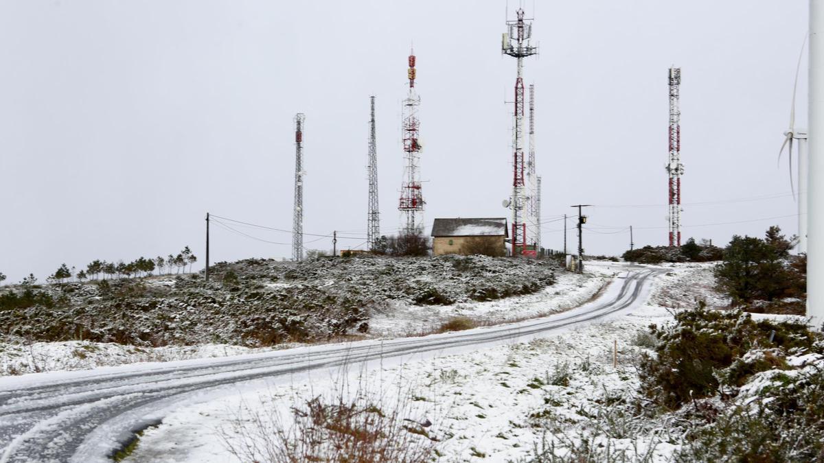 Nieve en Lalín este fin de semana, concretamente en el Monte Carrio