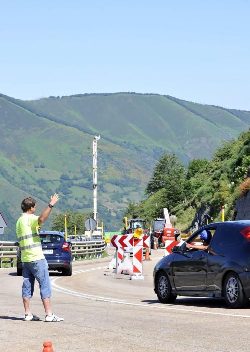 Obras en la carretera del puerto de Pajares