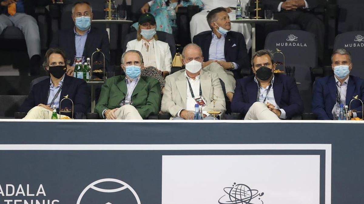 Una imagen de Juan Carlos I, en un partido de Rafa Nadal en  Abu Dabi.