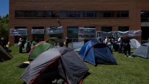 Acampada propalestina en la Universidad Complutense de Madrid.