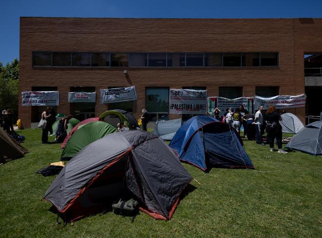 Acampada propalestina en la Universidad Complutense de Madrid.
